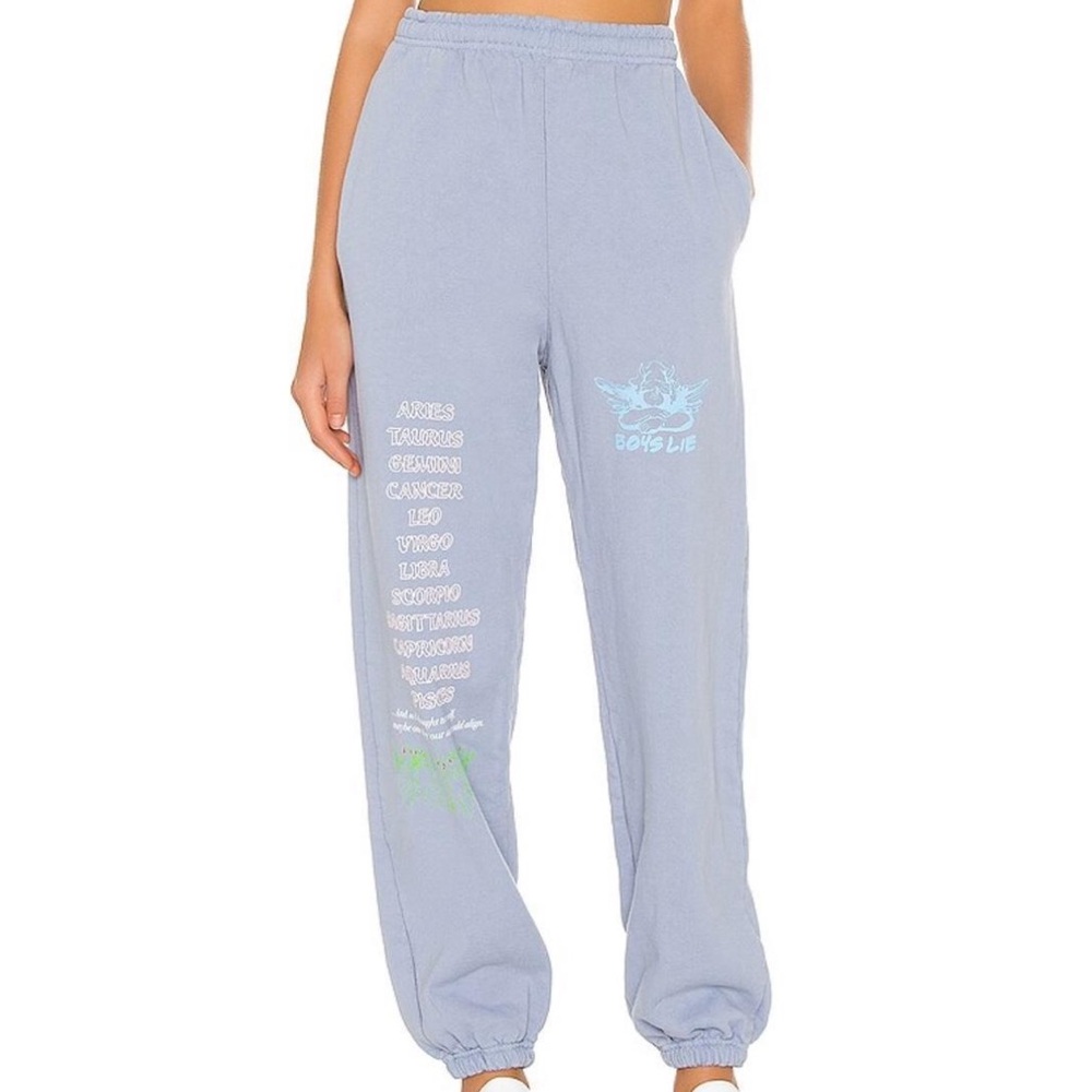 Boys Lie Horoscope Graphic Unisex Blue Sweatpants